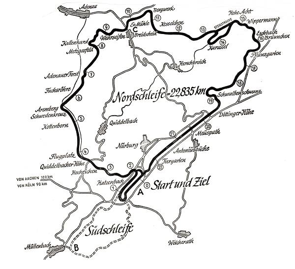 Nuerburgring Streckenkarte 1